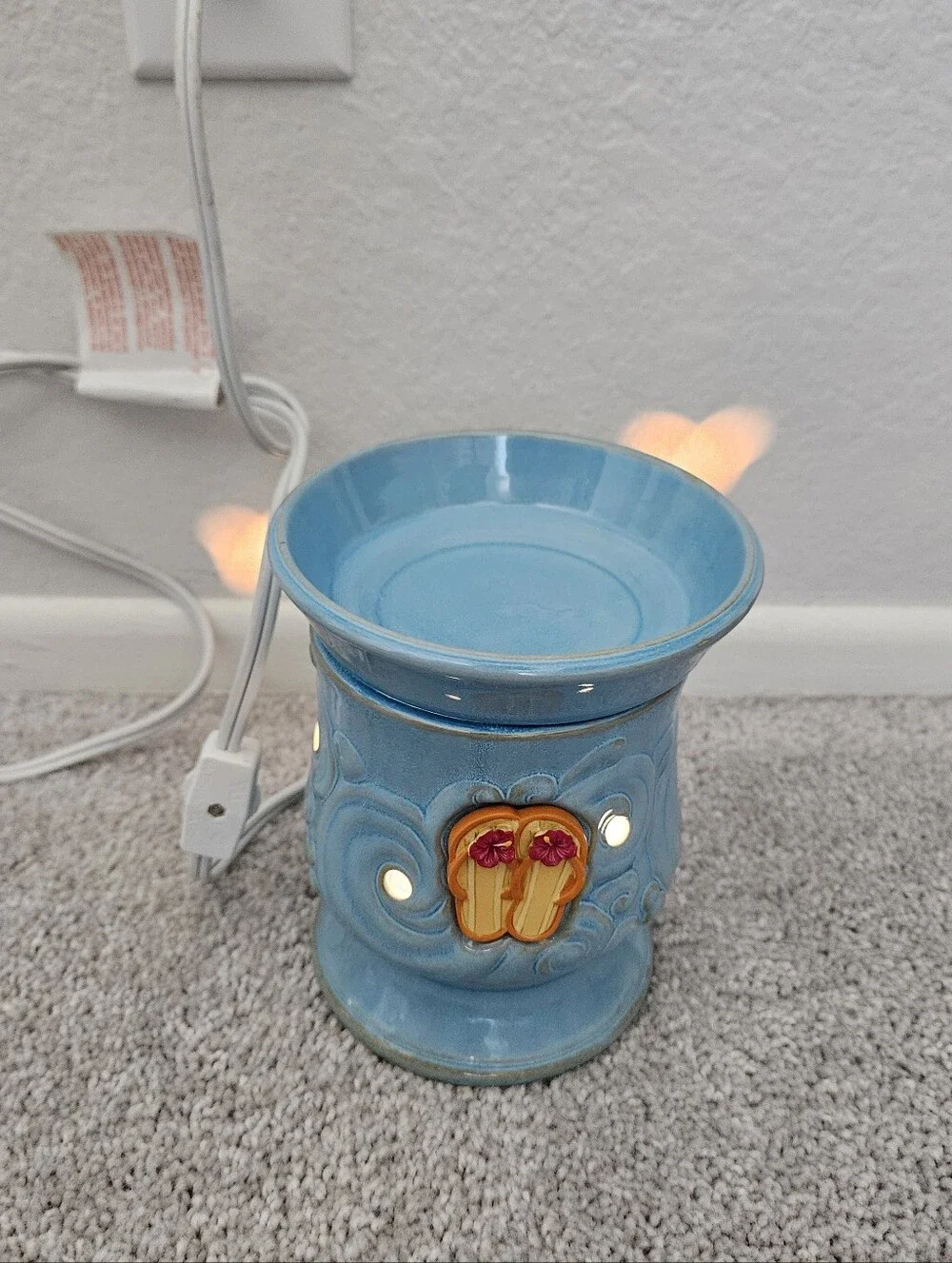Scentsy Ohana Beach Flip Flop Sandals Wax Warmer Full Size Blue Surf Vacation